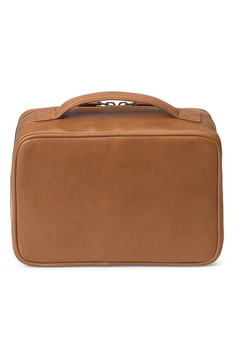 Johnston & Murphy Rhodes Leather Dopp Kit, Alternate, color, Tan Full Grain