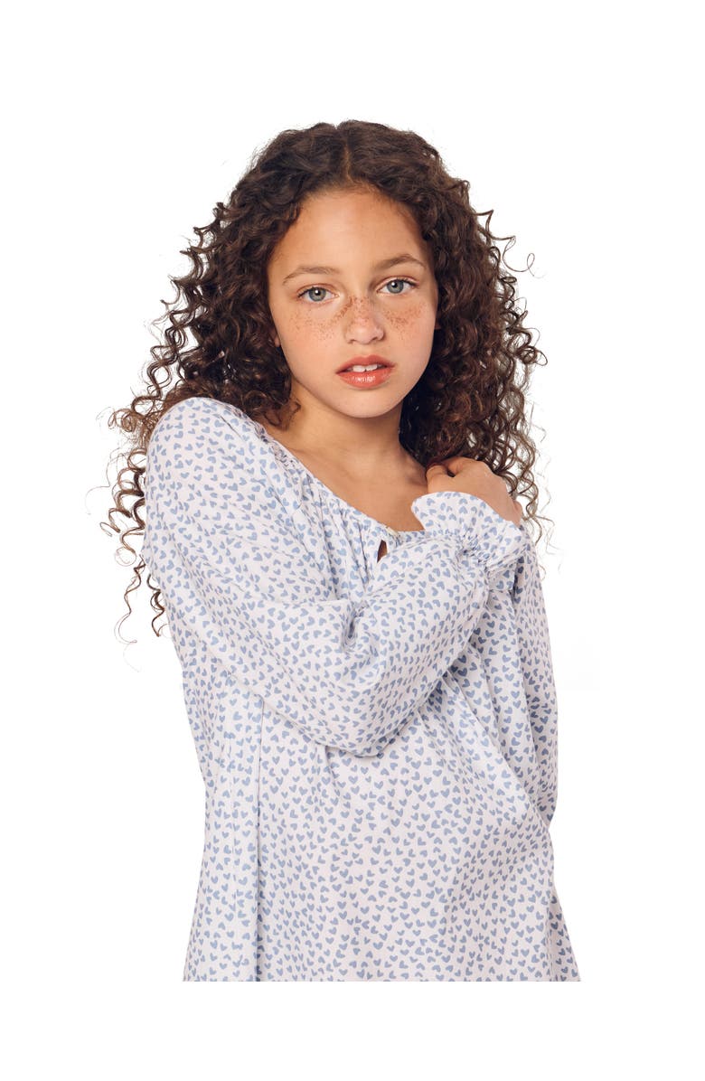 Petite Plume Kids' Delphine Heart Print Nightgown, Alternate, color, 
