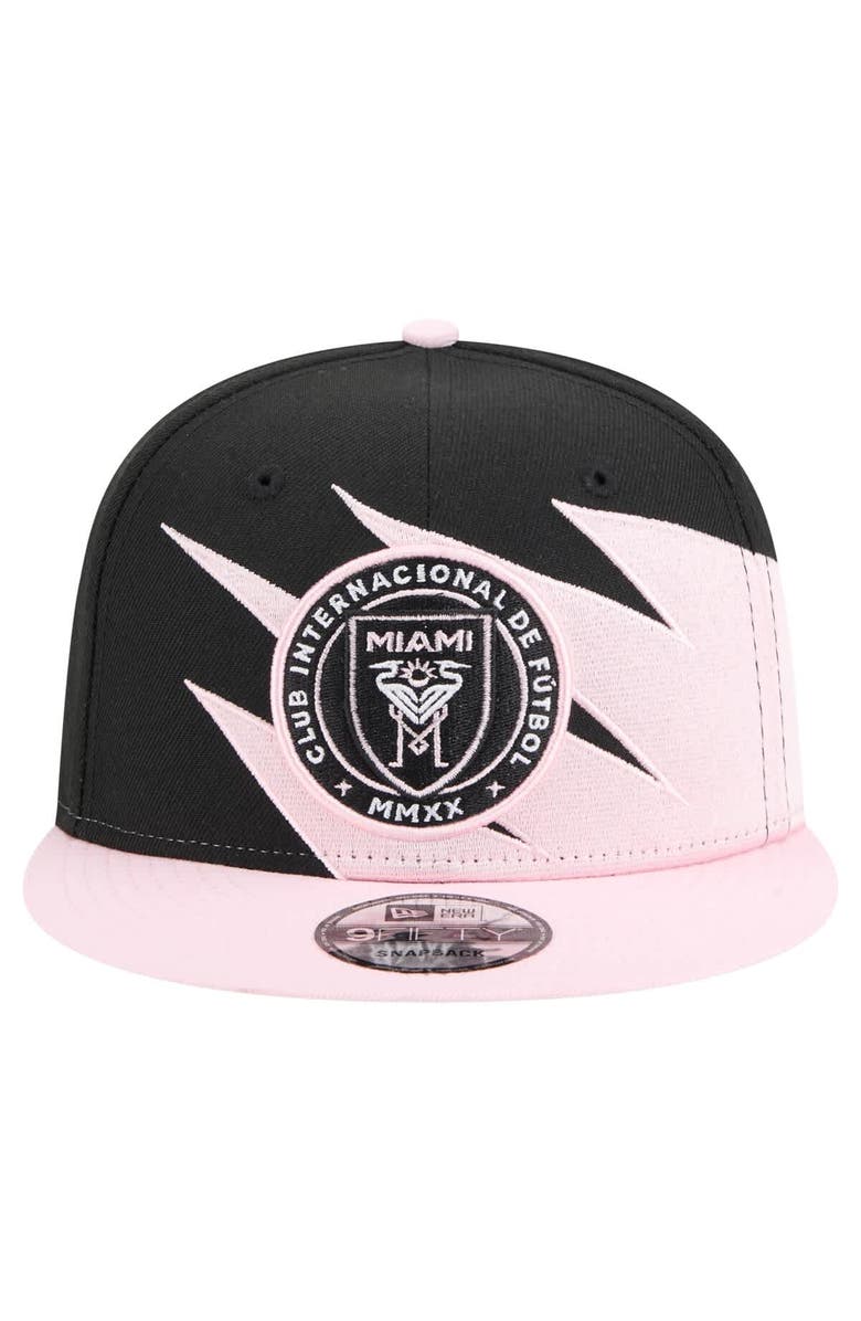 New Era Men's New Era  Black/Light Pink Inter Miami CF Jagged 9FIFTY Snapback Hat, Alternate, color, 