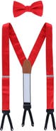 Trafalgar Sutton Solid Color Silk Brace and Bow Tie Combo