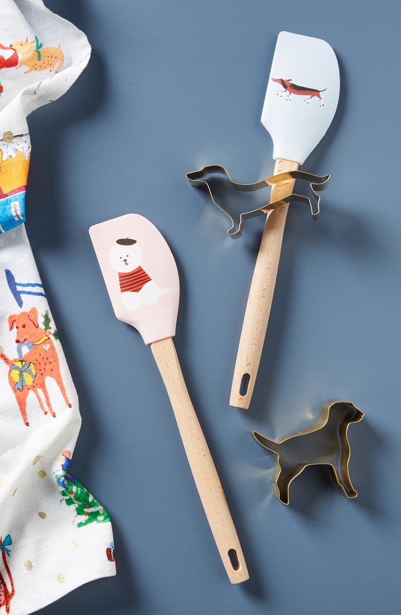 Anthropologie Home Anthropologie x Libby VanderPloeg Dashing Dog Spatula & Cookie Cutter Set, Main, color, 