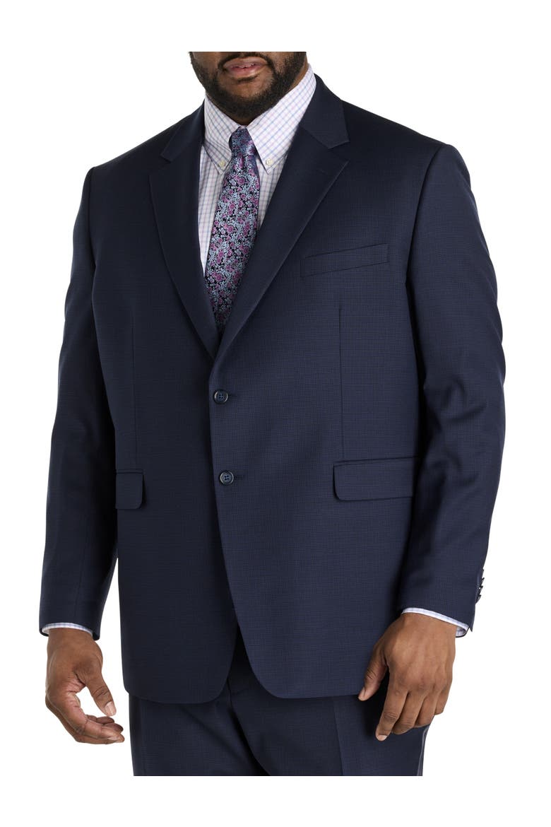 Big & Tall Mini Neat Suit Jacket, Main, color, NAVY