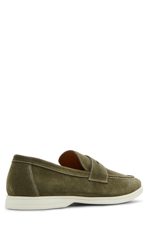 Madden Laguna Penny Loafer In Olive Suede