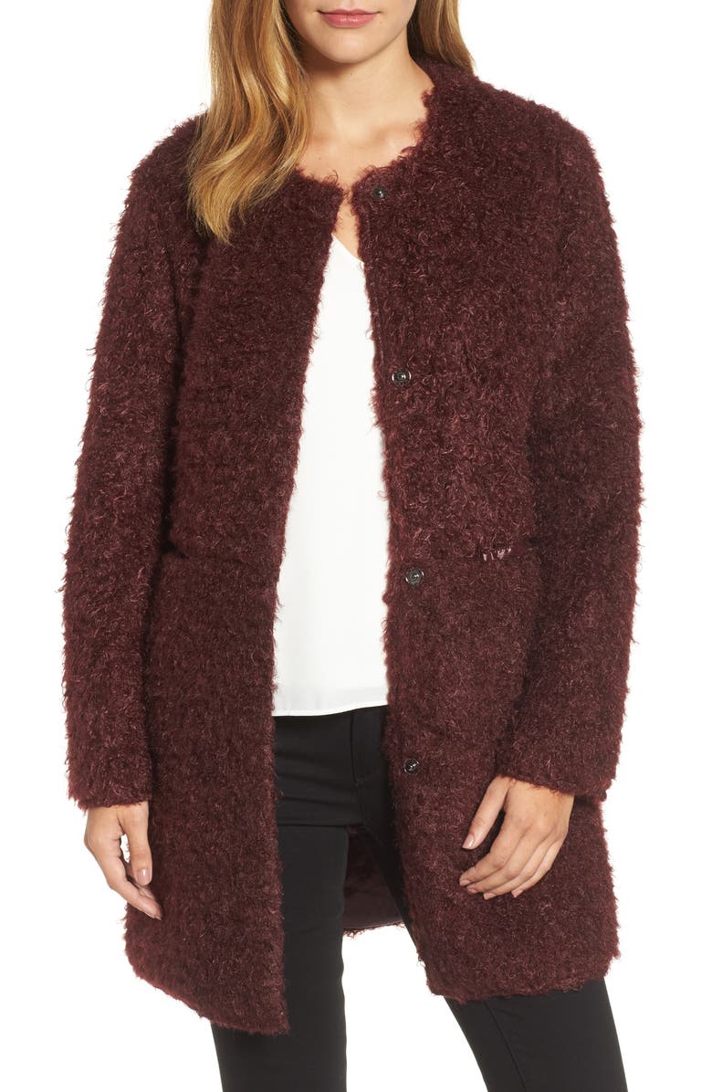 Via Spiga Reversible Faux Fur Coat, Main, color,