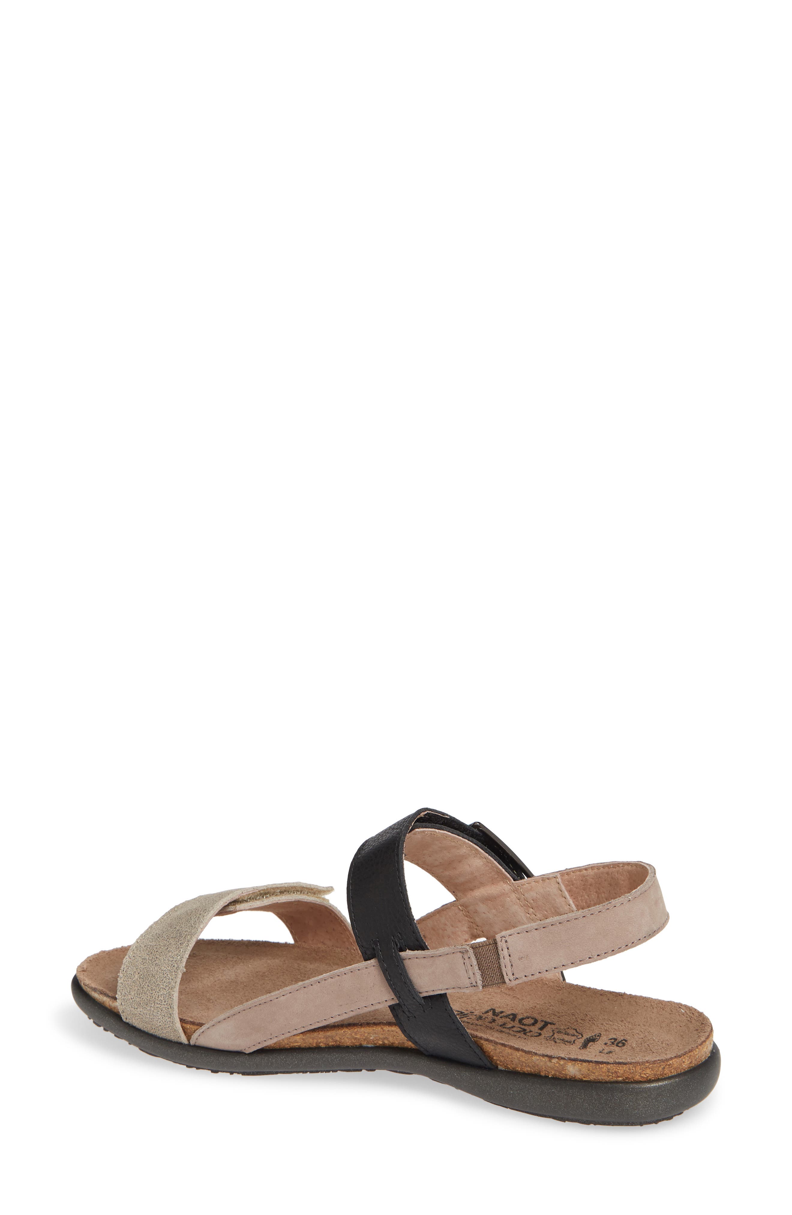 Norah Sandal, Alternate, color, BEIGE/ STONE/ BLACK LEATHER