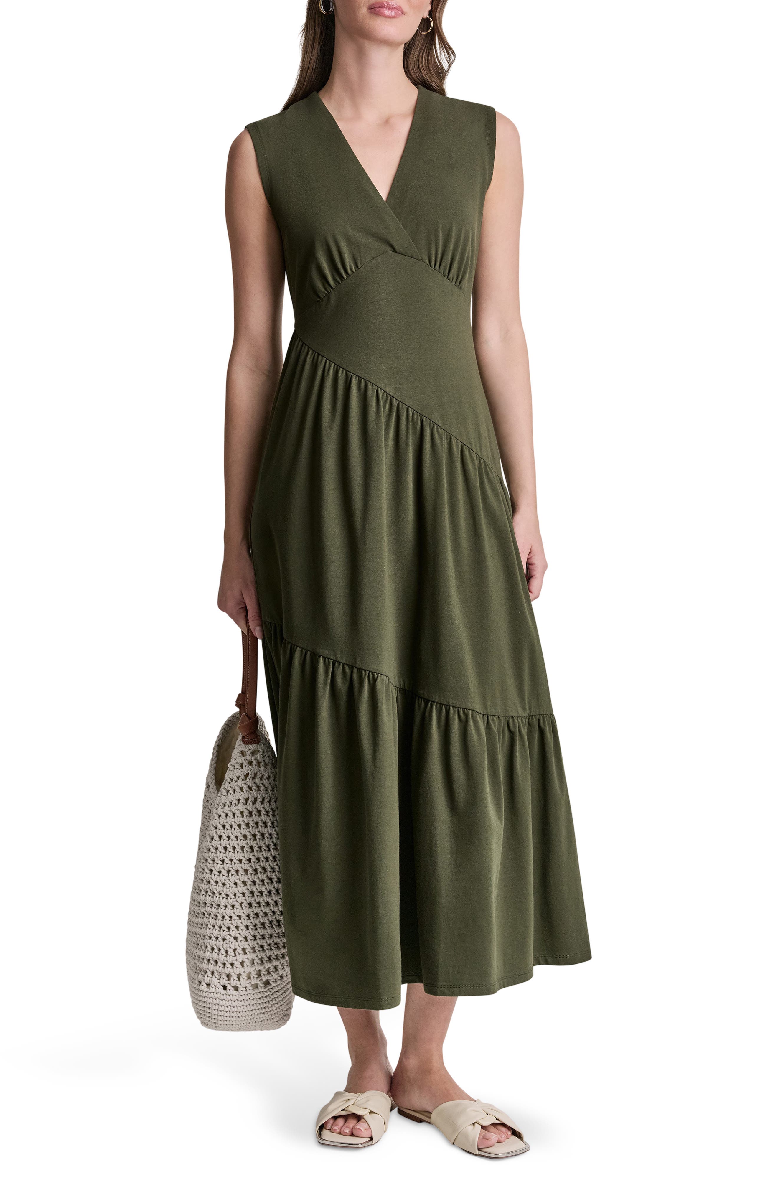 DKNY Stretch Cotton Maxi Dress