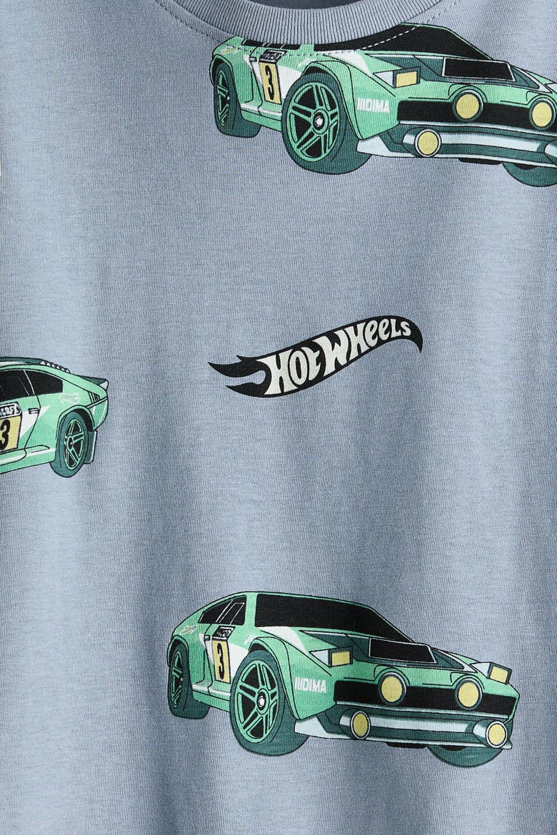 3-Pack Printed Long-Sleeved T-Shirts, Alternate, color, Light dusty blue/Hot Wheels