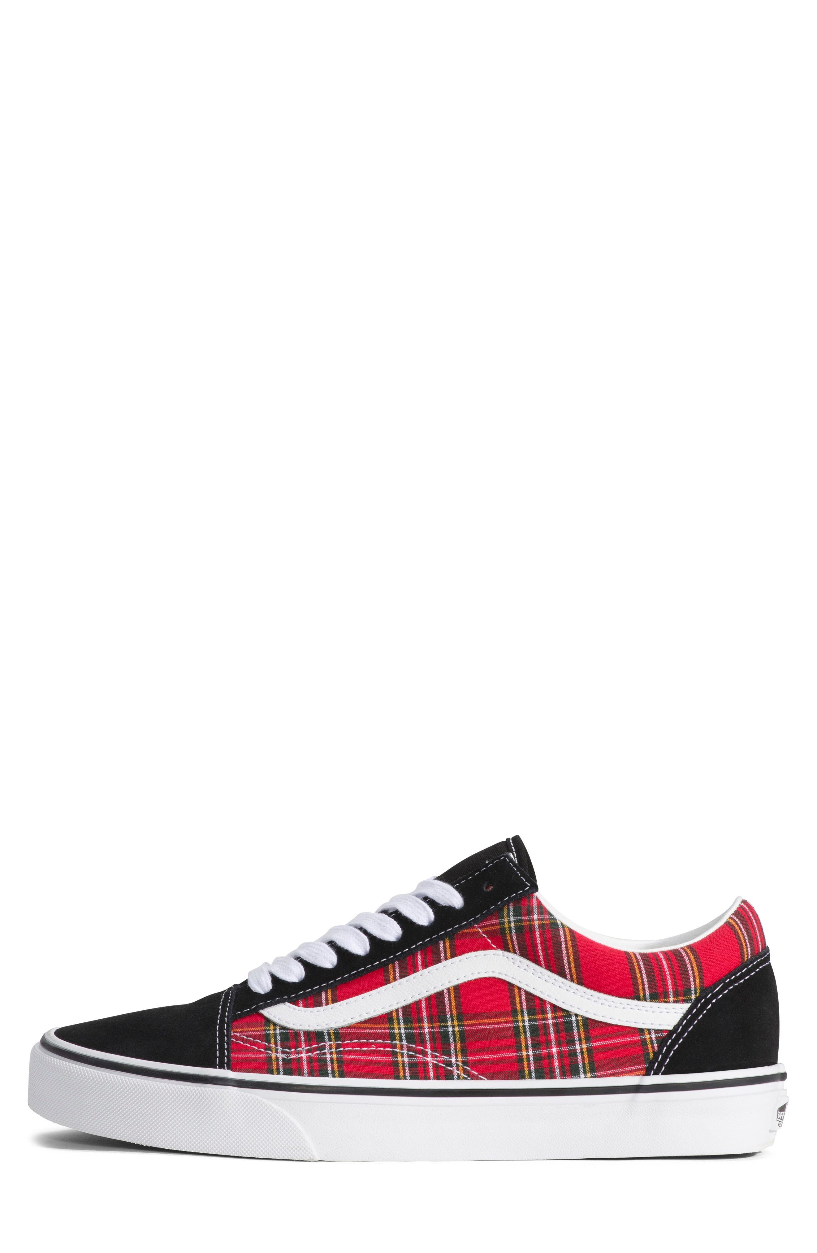 Vans Old Skool Sneaker, Alternate, color, Plaid Red