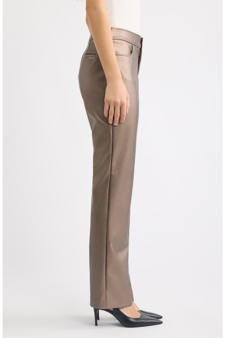 Metallic Faux Leather Bootleg Pants, Alternate, color, NATURAL CLAY METALLIC