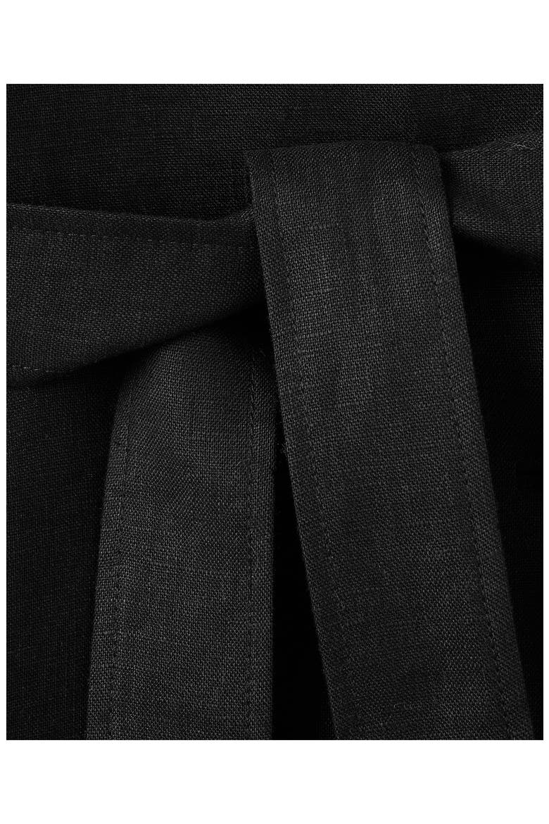 Belted Linen Jacket, Alternate, color, BLACK