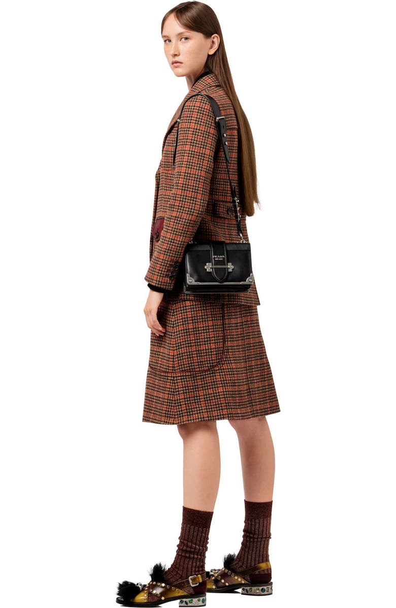 Prada Cahier City Calfskin & Saffiano Shoulder Bag, Alternate, color,