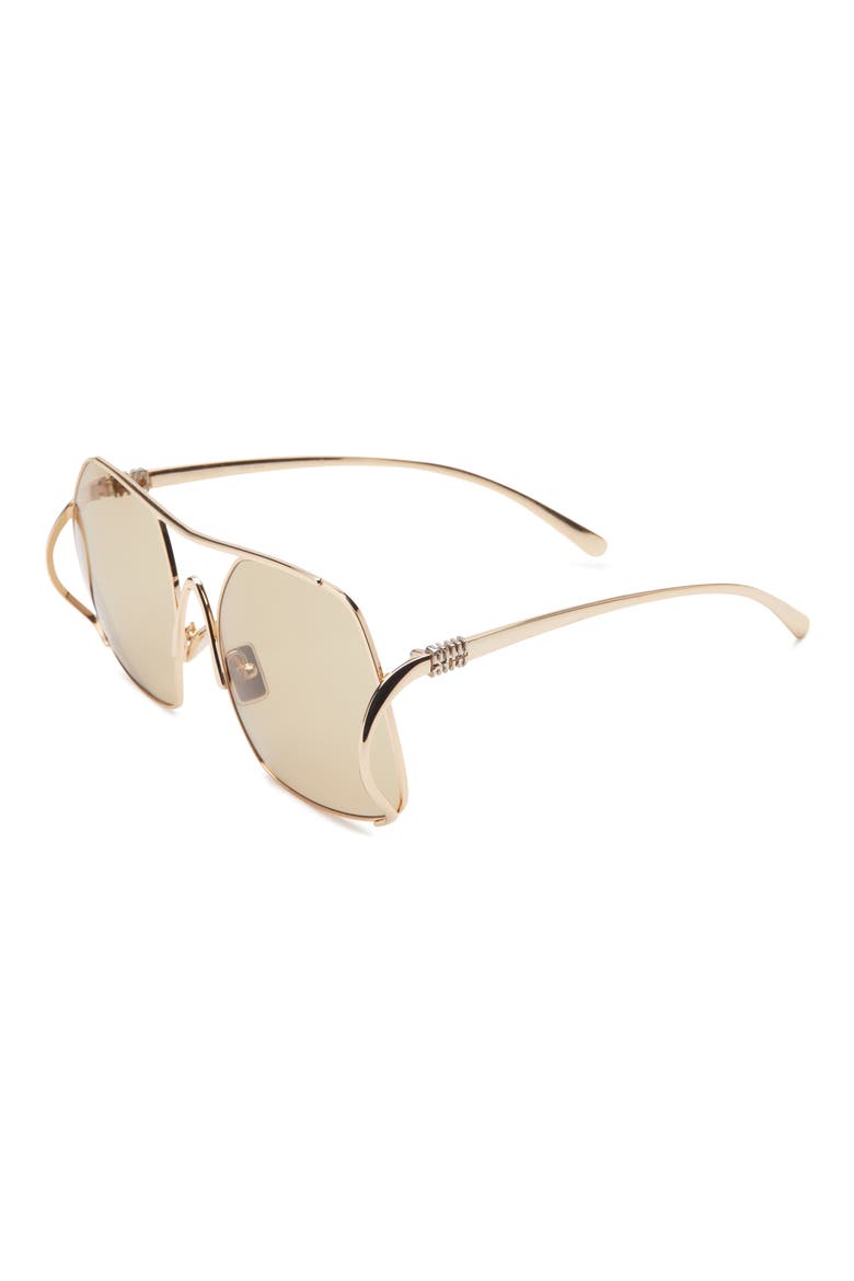 57mm Square Sunglasses, Alternate, color, GOLD / YELLOW