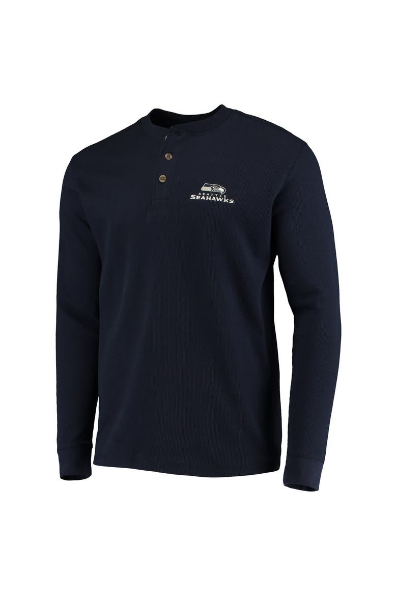 Men's Dunbrooke Navy Seattle Seahawks Logo Maverick Thermal Henley Long Sleeve T-Shirt, Alternate, color, Navy