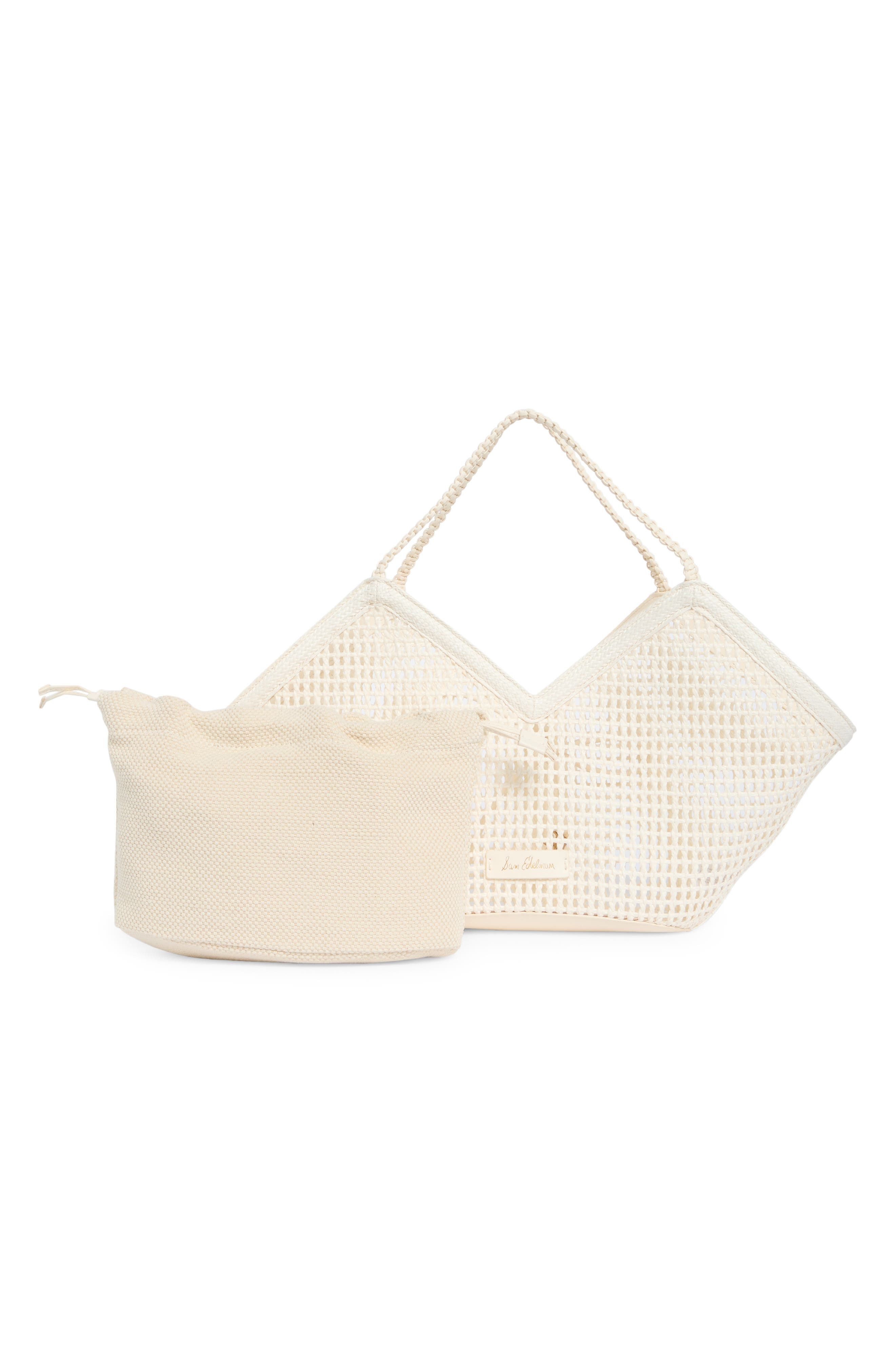 Marcie Woven Tote, Alternate, color, IVORY