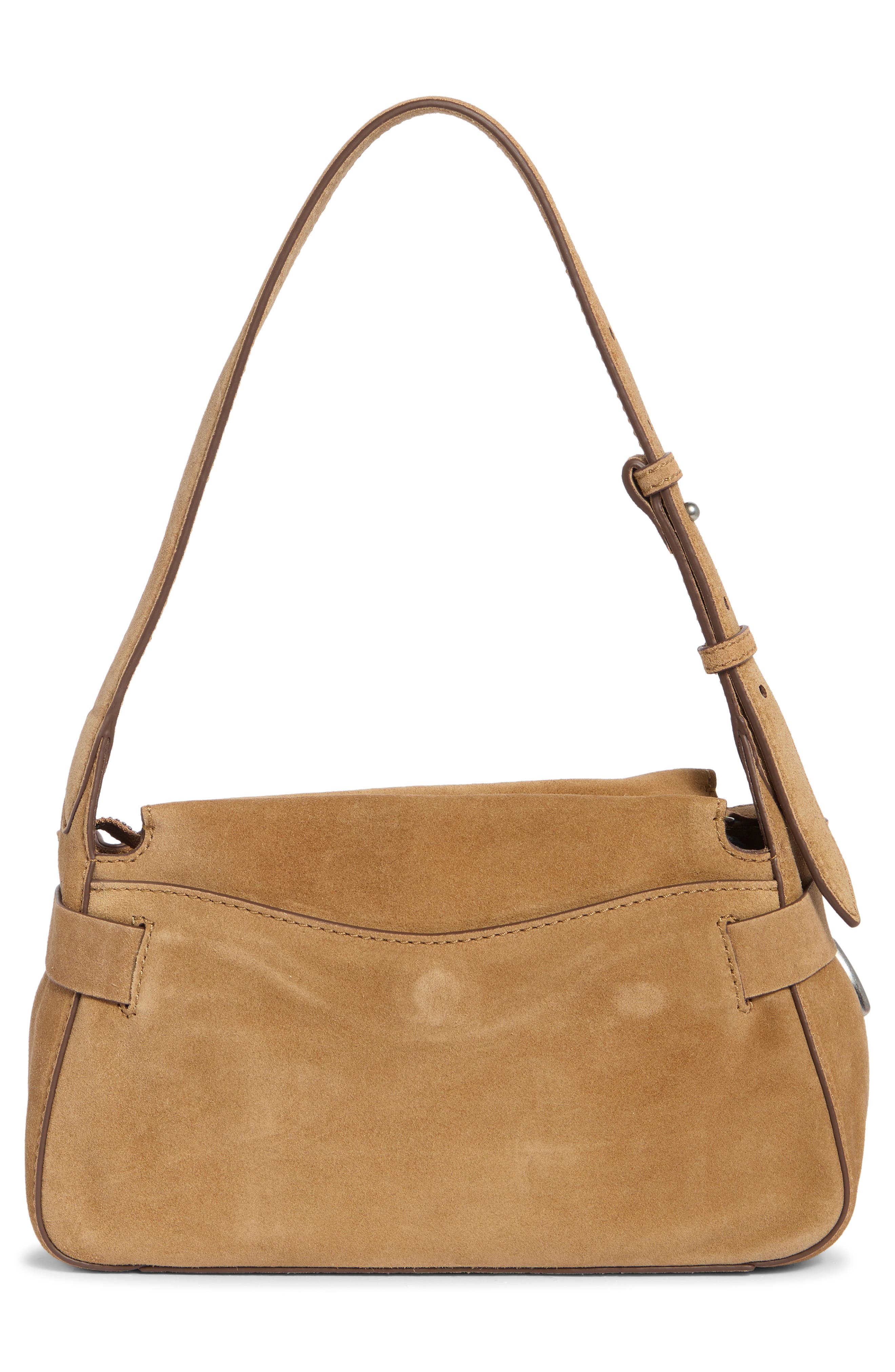 Heather Leather Suede Shoulder Bag, Alternate, color, BEIGE