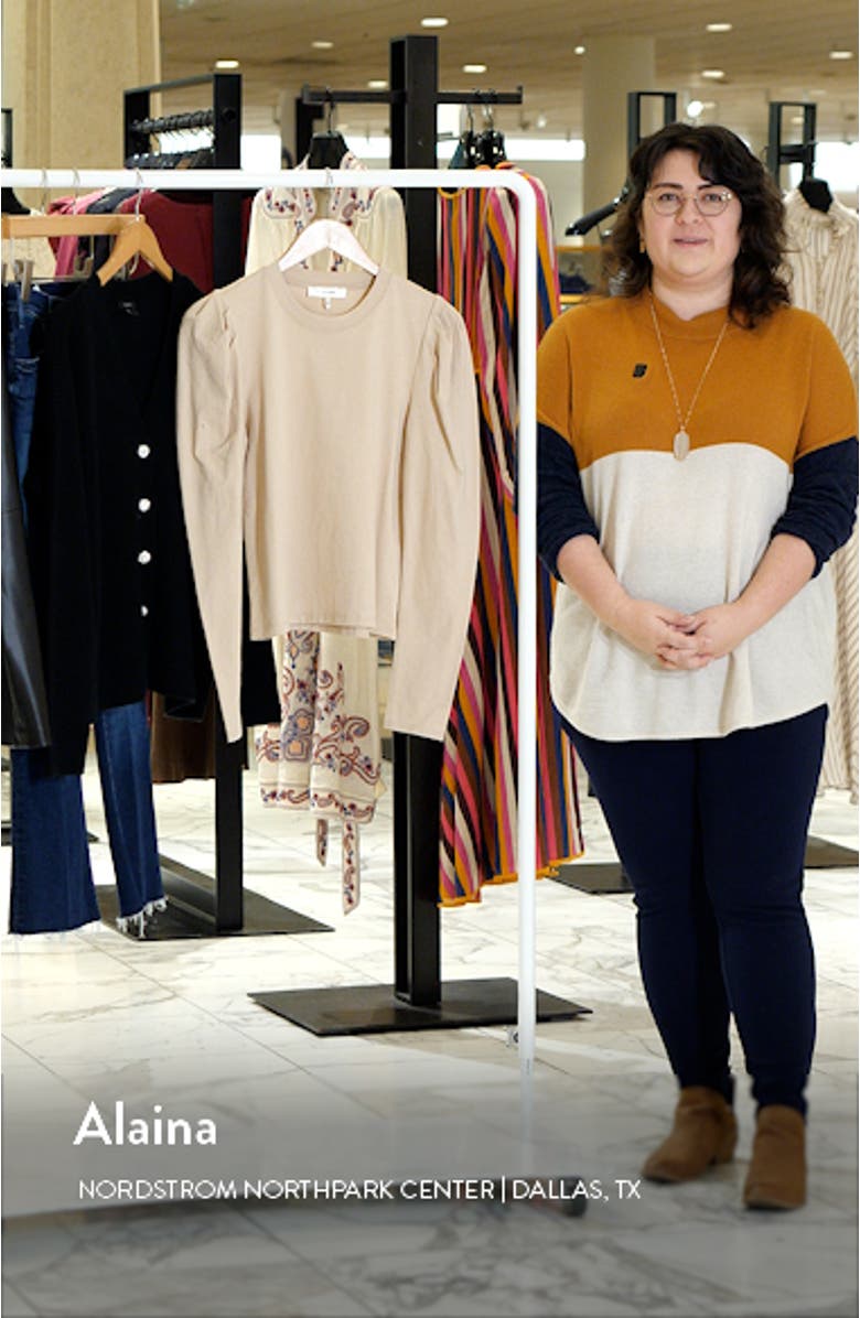 Gathered Long Sleeve Organic Cotton T-Shirt, sales video thumbnail