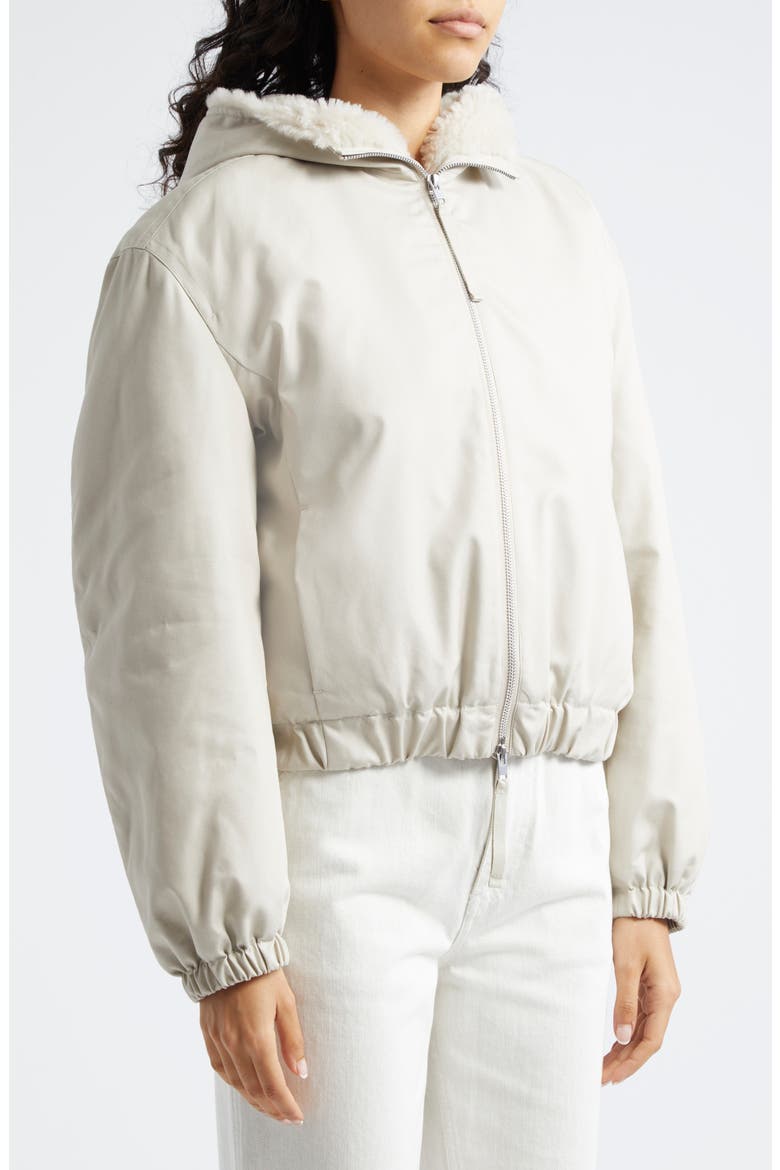 Faux Fur Lined Bomber Jacket, Alternate, color, CERAMIC