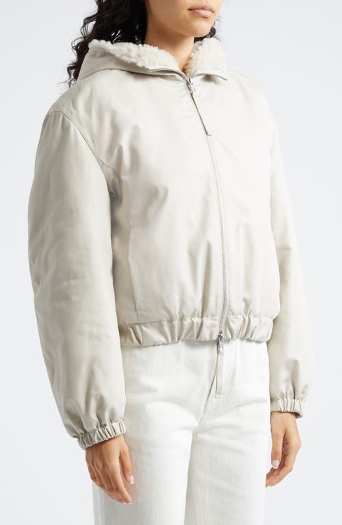 Vince Faux Fur Lined Bomber Jacket In Ceramic
