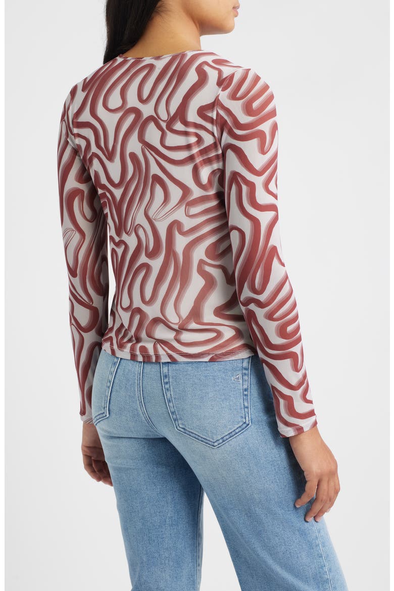 Print Long Sleeve T-Shirt, Alternate, color, BLUSH WINE