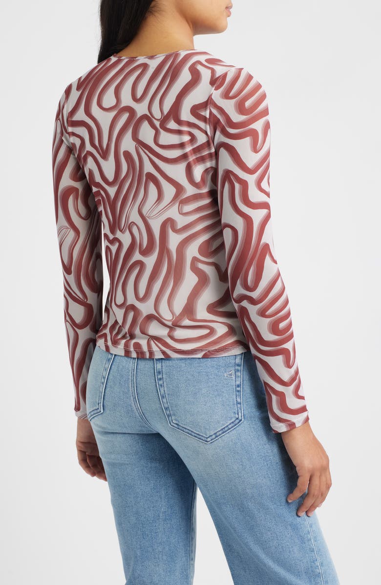 CITY BLUES Print Long Sleeve T-Shirt, Alternate, color, Blush Wine