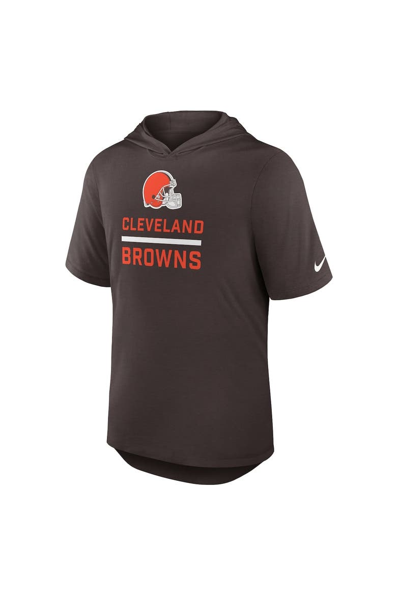Men's Nike Brown Cleveland Browns Lockup Tri-Blend Hoodie T-Shirt, Alternate, color, Brown