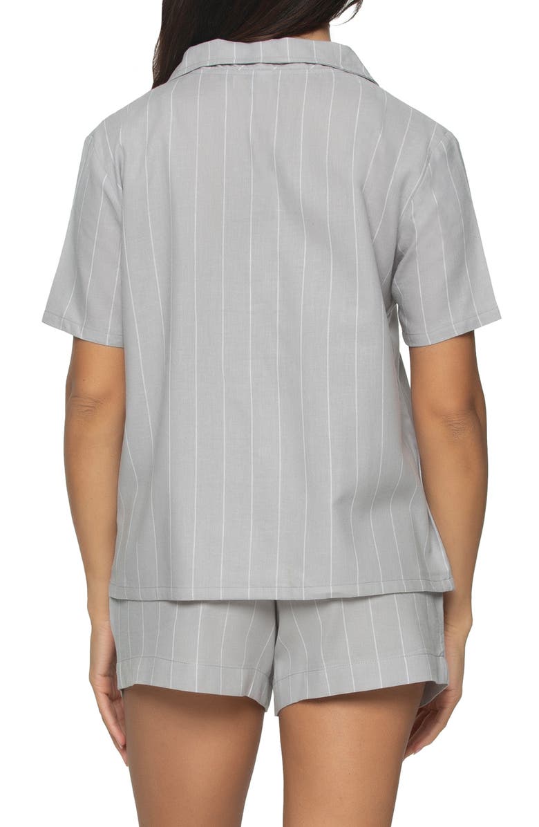 Felina Mirielle Short Pajamas, Alternate, color, Silver Scone/ White Pinstripe