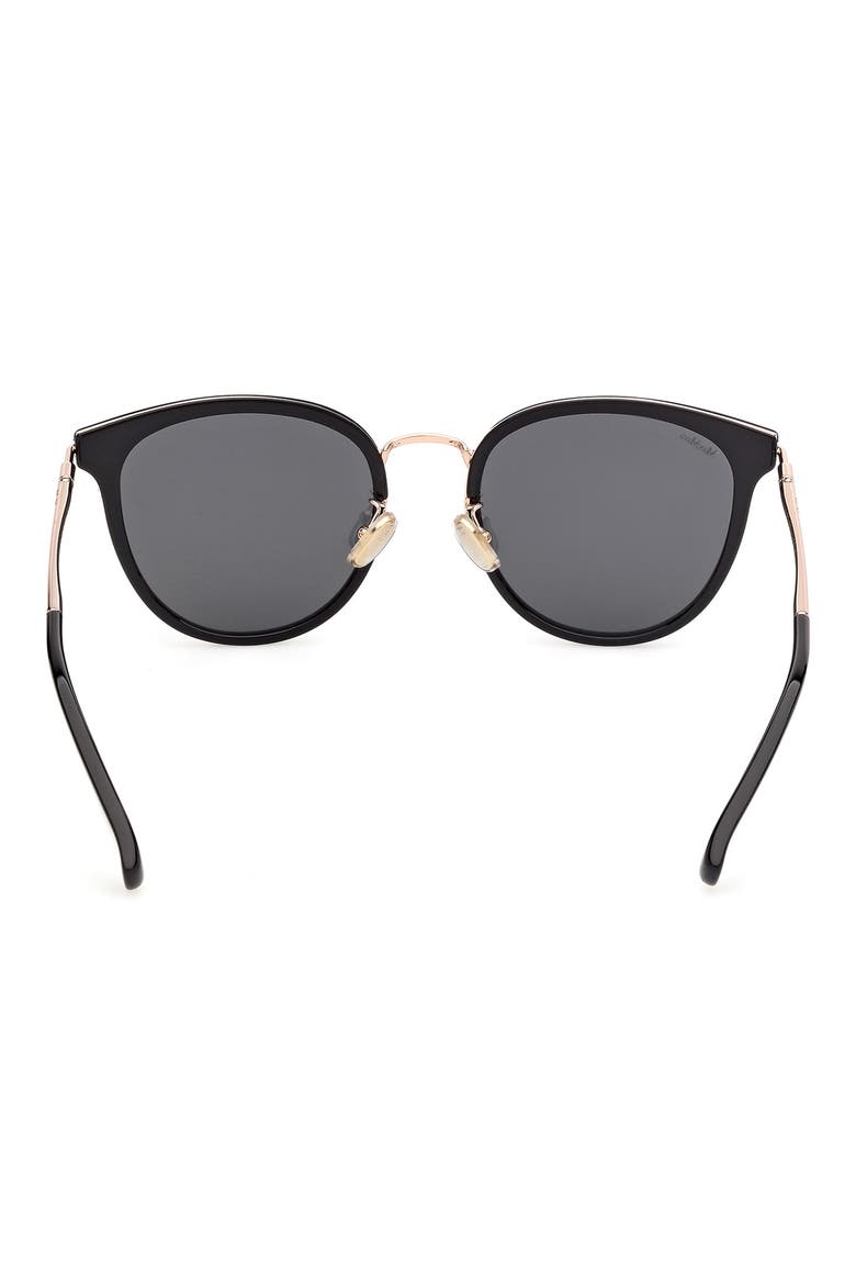 55mm Round Sunglasses, Alternate, color, SHINY BLACK / SMOKE