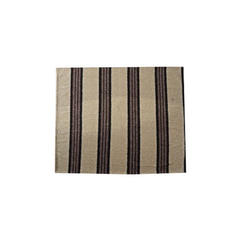 Faux Striped Throw in Cream, Black & Grey