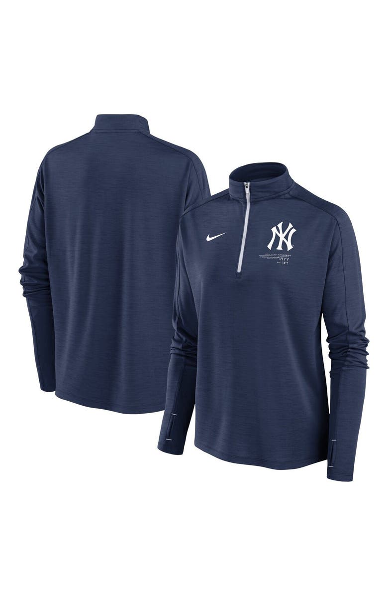 Nike Women's Nike Navy New York Yankees Pacer Quarter-Zip Top, Main, color, 