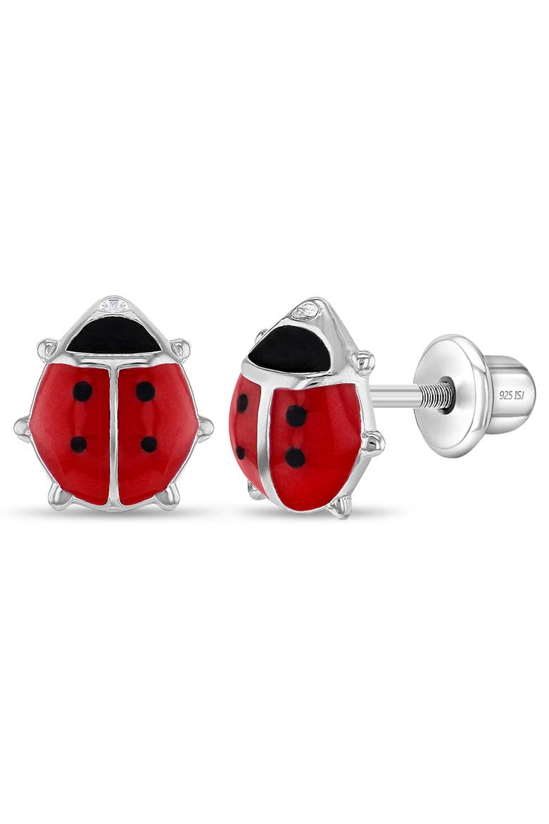 Adorable Enamel Ladybug Earrings, Main, color, Red