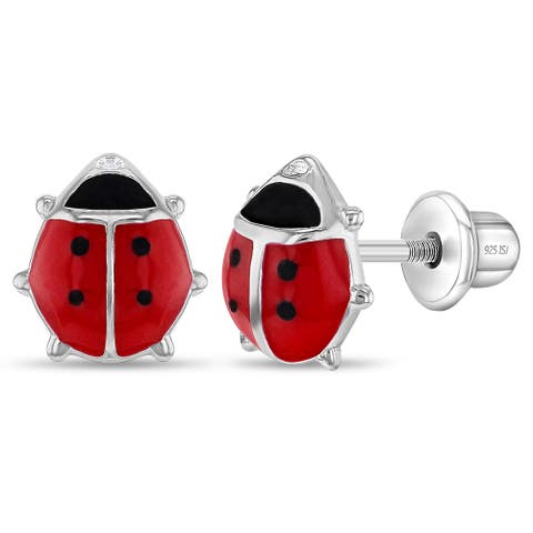 Adorable Enamel Ladybug Earrings