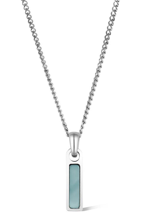Men's Birthstone Tag Pendant Necklace