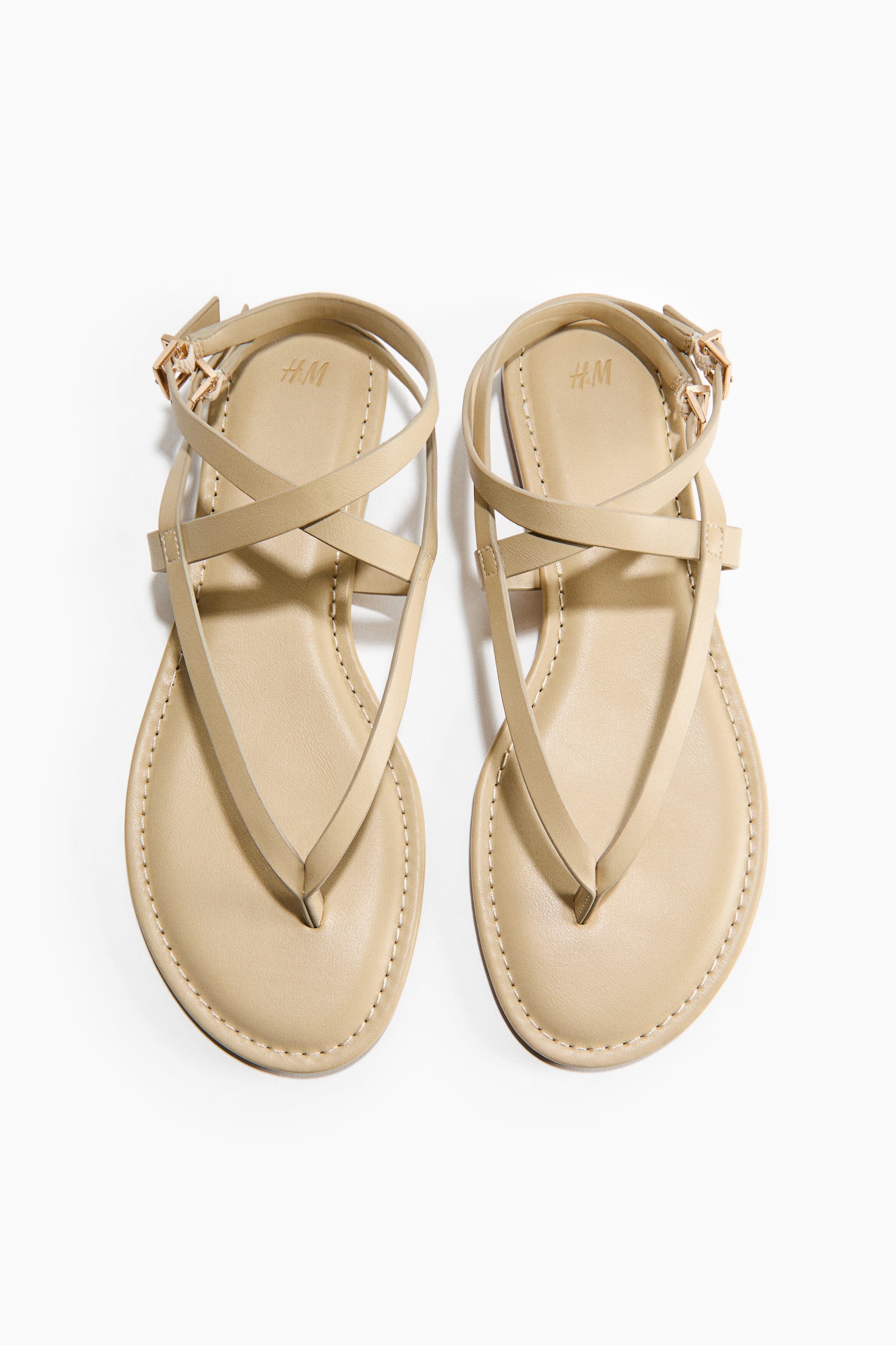 H&M Strappy Sandals, Alternate, color, Light Beige