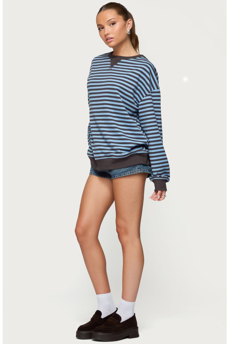 Onda Stripe Oversize Sweatshirt, Alternate, color, BLUE