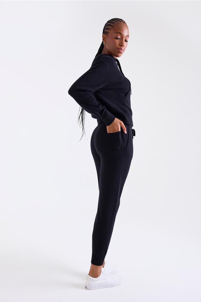 Milani 100% Cashmere Jogger, Alternate, color, BLACK