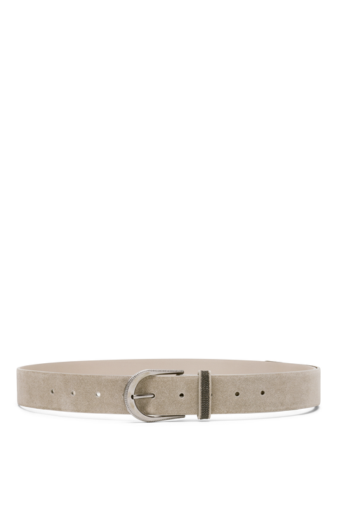 ベルト BRUNELLO CUCINELLI Woman Belt Cream M0DELC33G C5859 Suede belt for Woman in Beige | Brunello Cucinelli
