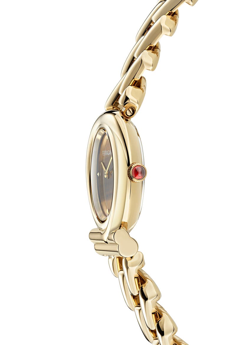 Gancini Twisted Bracelet Watch, 28mm, Alternate, color, TIGER'S EYE
