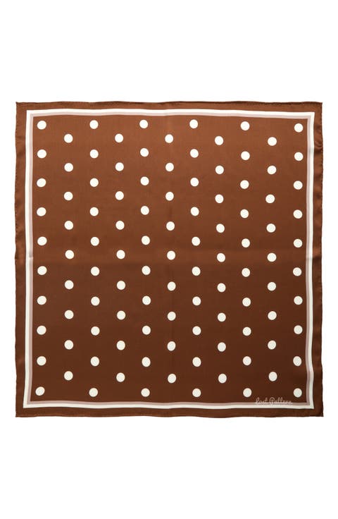 Retro Polka Dot Silk Square Bandana