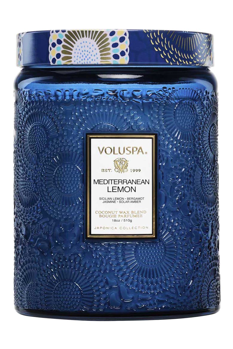 Mediterranean Lemon Large Jar Candle, Main, color, MEDITERRANEAN LEMON