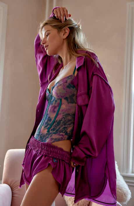 Free People Like Honey Satin Pajama Shorts