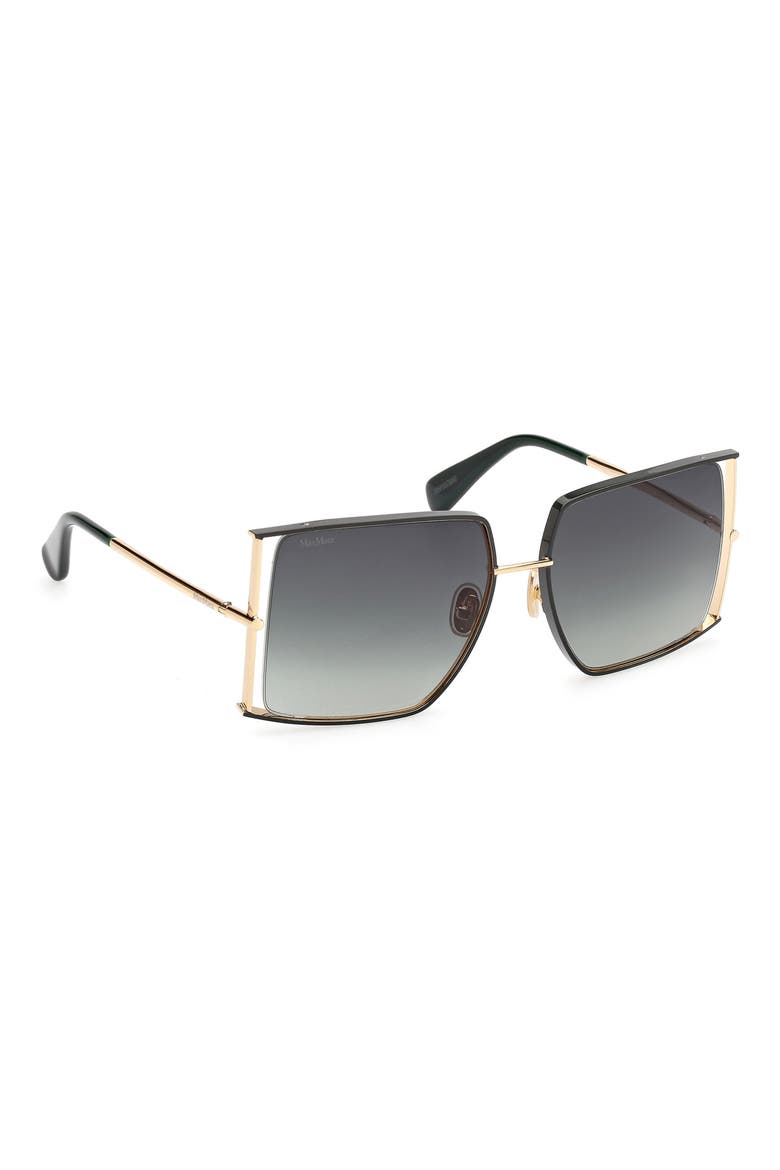 68mm Gradient Oversize Rectangular Sunglasses, Alternate, color, DEEP GOLD/ DEEP GREEN / GREEN