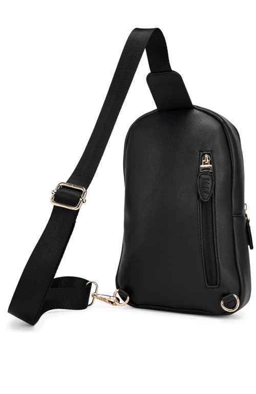 Elle Roamer 2.8l Vegan Leather Chic Crossbody Bag In Black