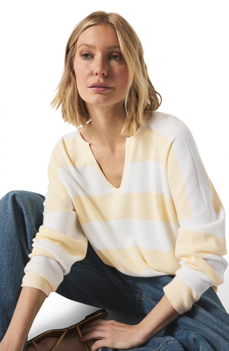 Splendid Veronica Stripe Sweater, Alternate, color, Limoncello Stripe
