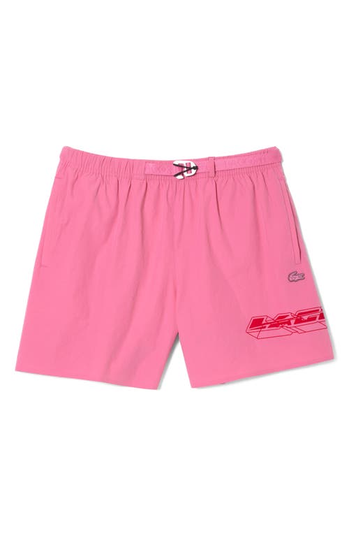 Lacoste Belted Swim Trunks in Reseda Pink at Nordstrom, Size 3