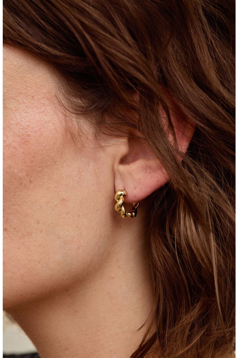 Tessa Twist Hoop Earrings, Alternate, color, GOLD
