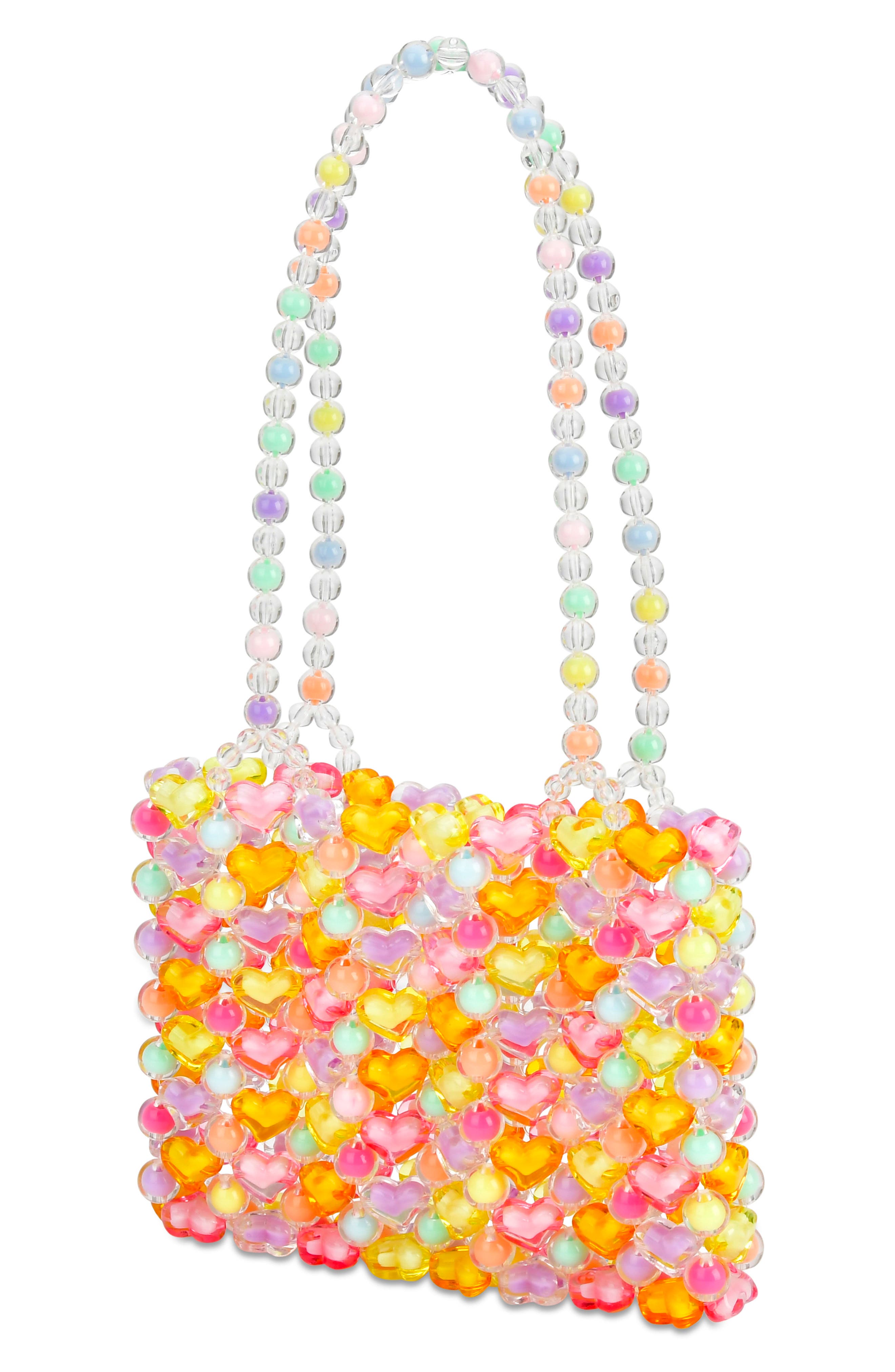 Iscream Kids' Beaded Heart Bag, Alternate, color, Orange Multi