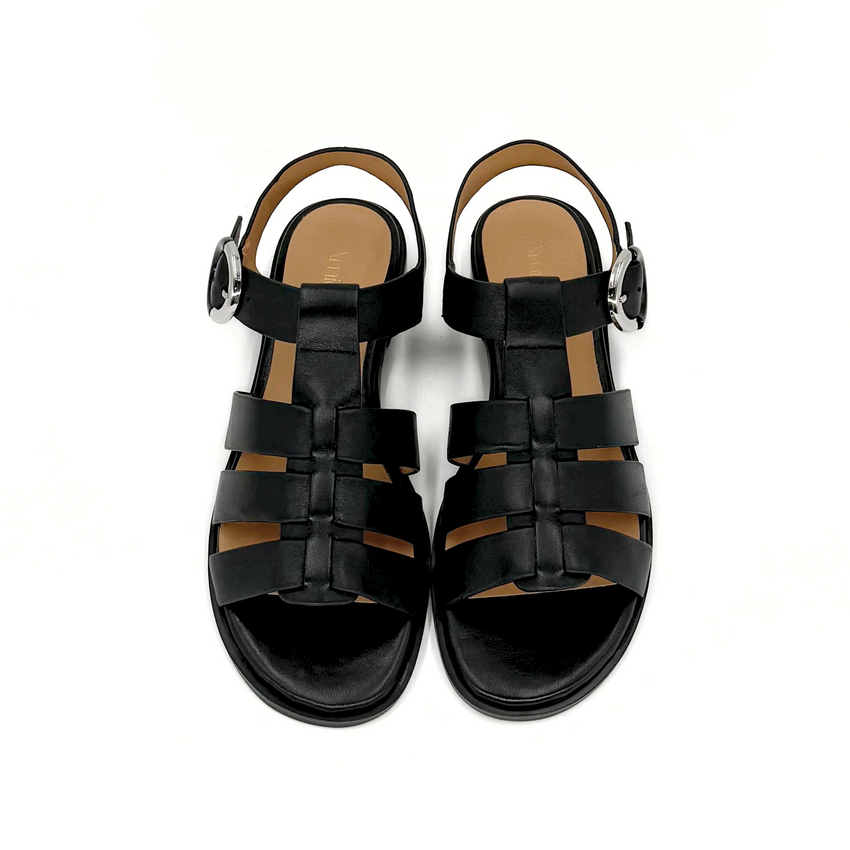 Amie Rafa Monaca Fisherman Sandals, Alternate, color, Black