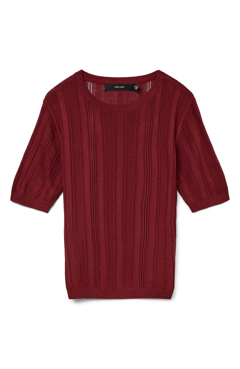 VERO MODA Mindy Short Sleeve Top, Main, color, Syrah