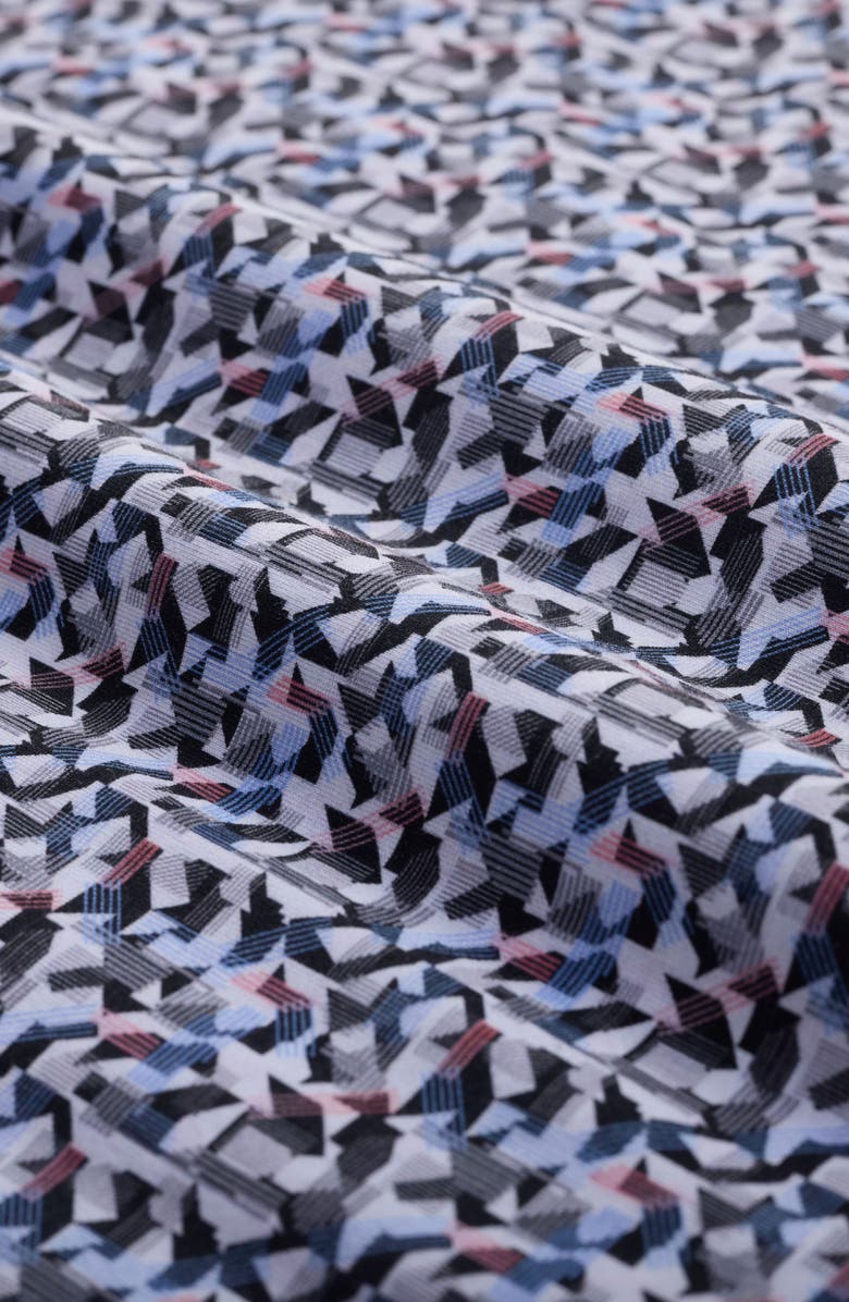 Bugatchi James OoohCotton<sup>®</sup> Geo Print Button-Up Shirt, Alternate, color, Zinc
