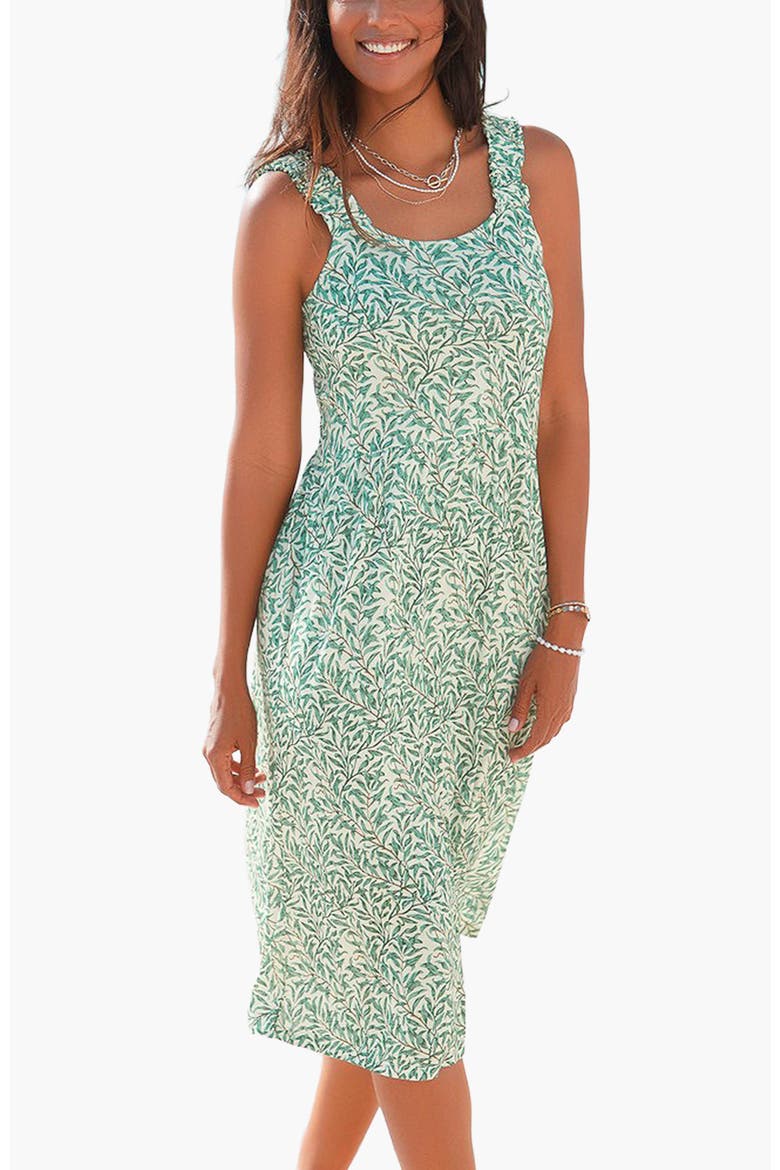 Smocked Strap Dress, Main, color, Green Printed